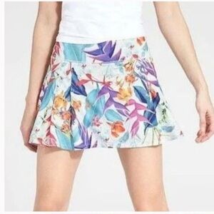 Athleta Speed Skort – White Tropical Floral, Size Small | Built-In Shorts, NWOT